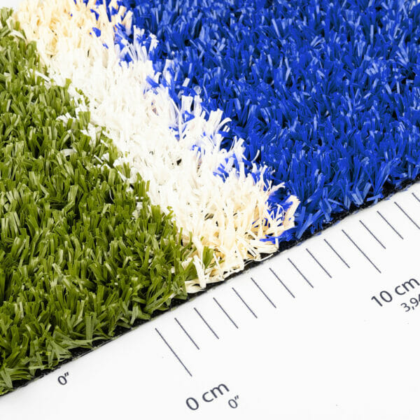 Artificial Grass Tennis Court Kit LSR 20 Blue and Green Top View with Ruler