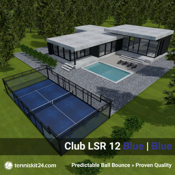Artificial Grass Padel Court Kit Club LSR 12 Blue and Blue 3D View