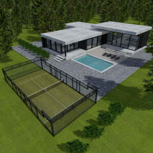 Artificial Grass Padel Court Kit MF Top 12 Green and Green 3D View