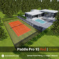 Artificial Grass Tennis Court Kit Paddle Pro Red and Green 3D View