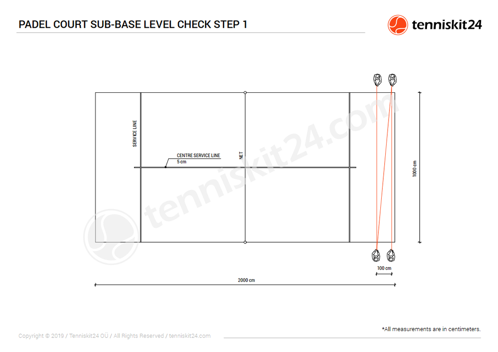 Padel Court Sub-base Level Check Drawing - Step 1