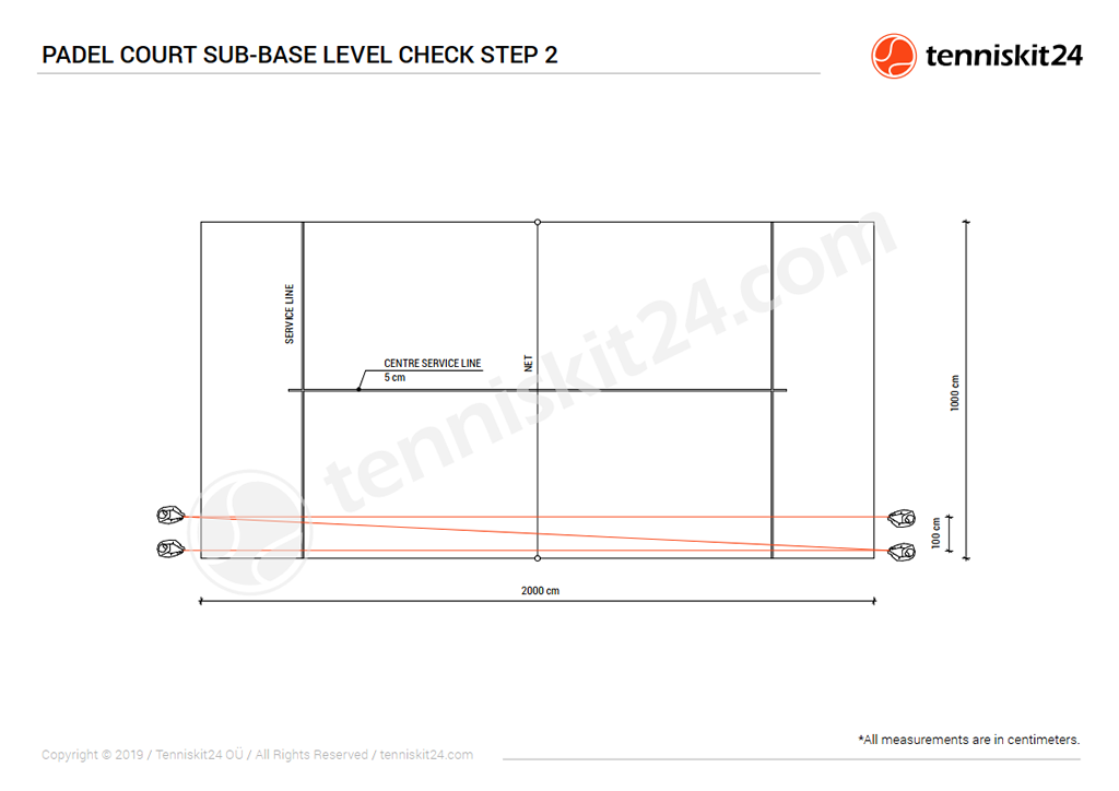Padel Court Sub-base Level Check Drawing - Step 2