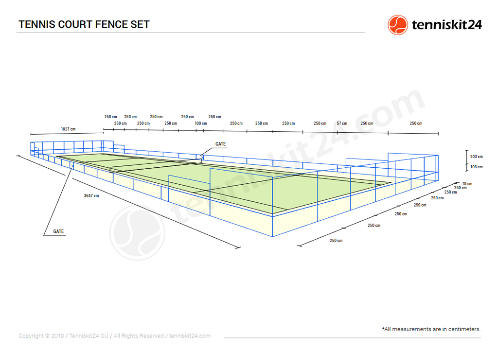 Tennis Court Fencing 3D Drawing