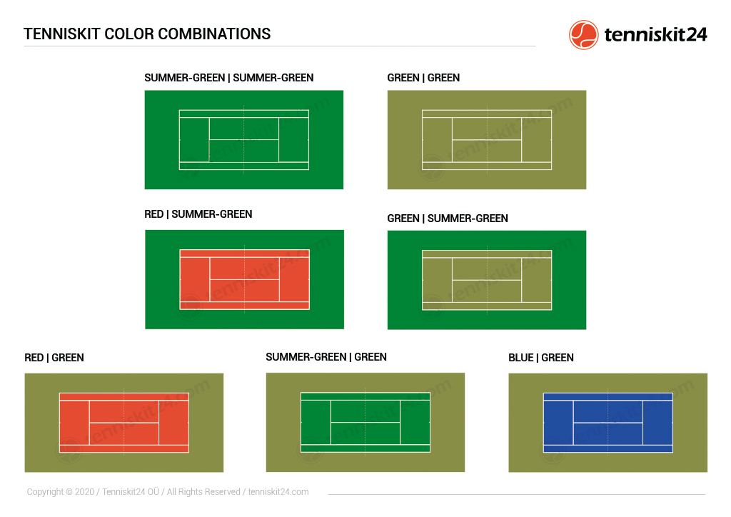tennis-kit-color-combinations-drawing Artificial Grass Tennis Court Construction Color Combinations Drawing
