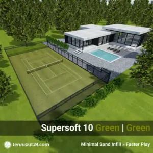 Artificial Grass Tennis Court Kit Supersoft Green and Green 3D View