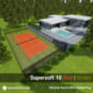 Artificial Grass Tennis Court Kit Supersoft Red and Green 3D View