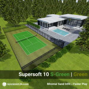 Artificial Grass Tennis Court Kit Supersoft Summer Green and Green 3D View