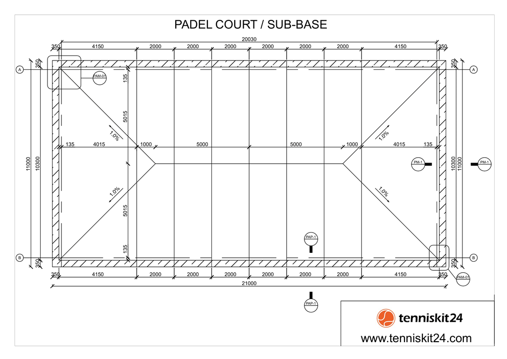 Padel Court Sub-base Drawing