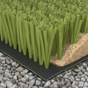 Artificial Tennis Grass LSR 20 Green with Infill 3D View