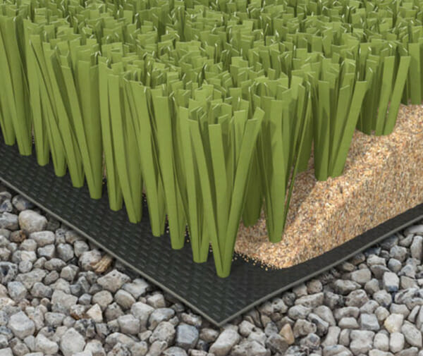 Artificial Tennis Grass LSR 20 Green with Infill 3D View