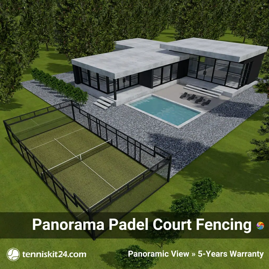 Padel Court Fencing Panorama Any RAL Color 3D View