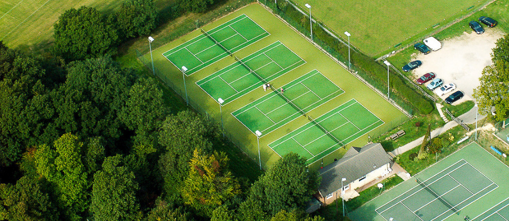 six outdoor tennis courts