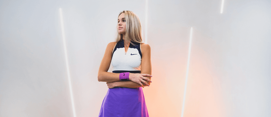Tennis player in Nike tennis apparel