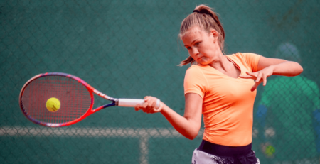 Girl playing tennis