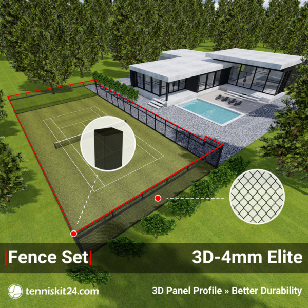 Tennis Court Fence Set 3D-4mm Elite