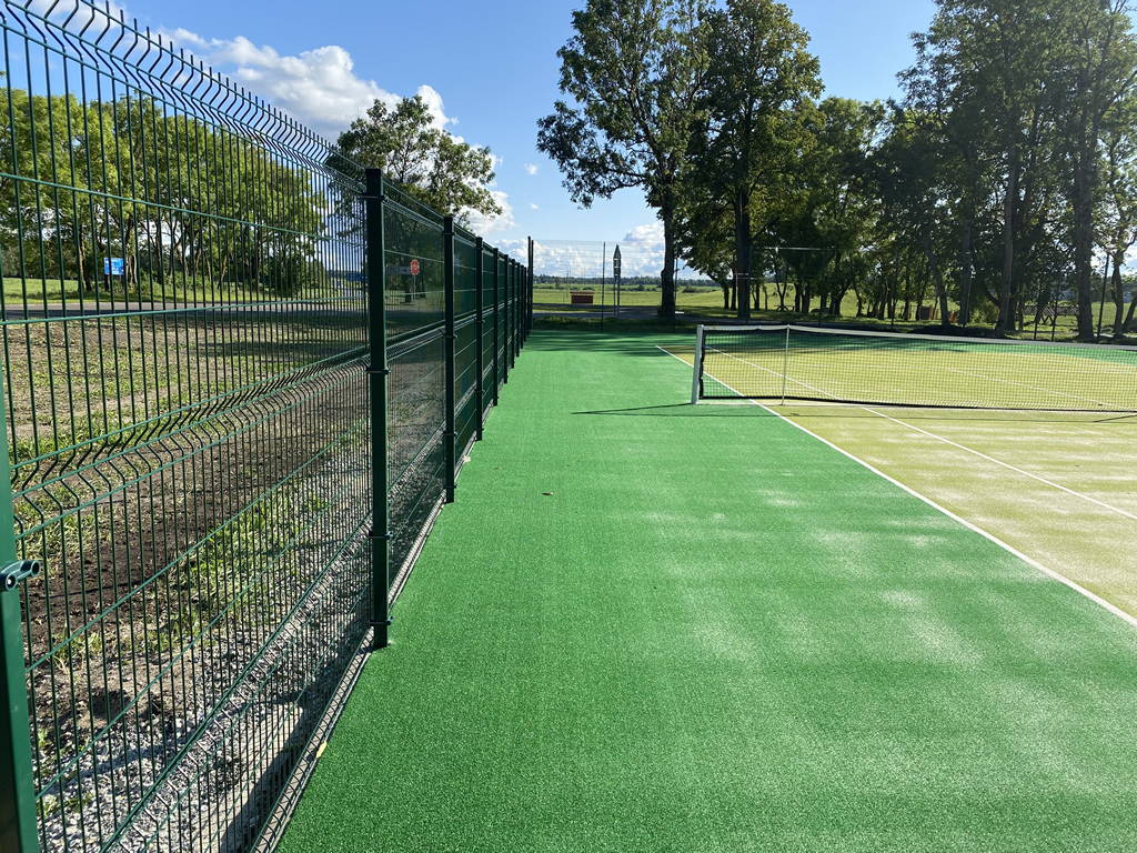 Tennis Court Fence Set 3D-4mm Elite - Fence Wing Side View