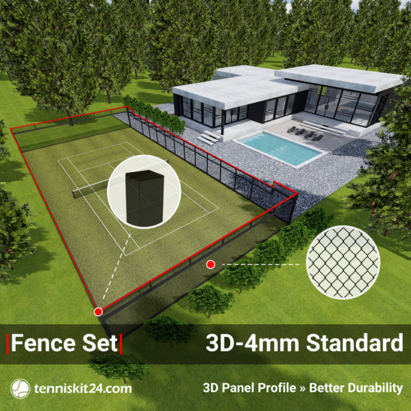 Tennis Court Fence Set 3D-4mm Standard